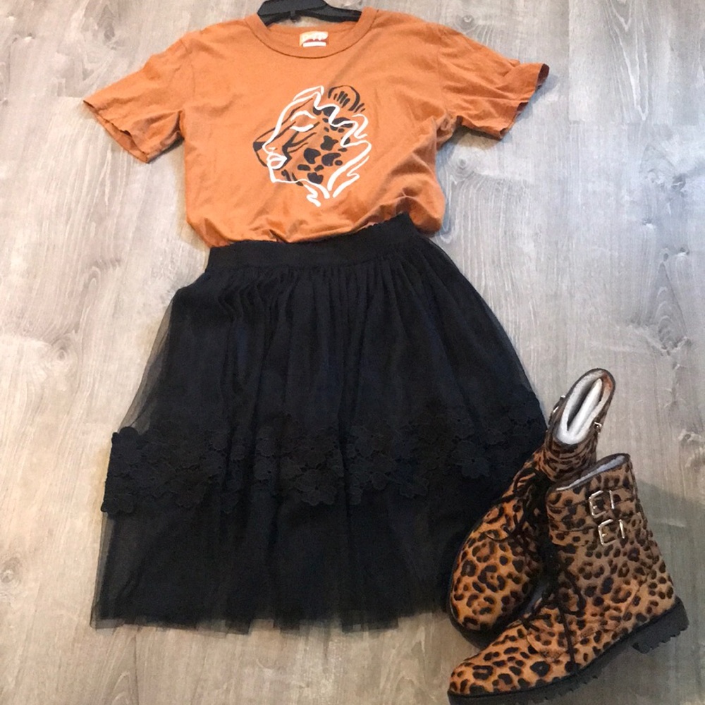 Francesca’s Collections Dina Be Black Tulle Skirt - Picture 1 of 5